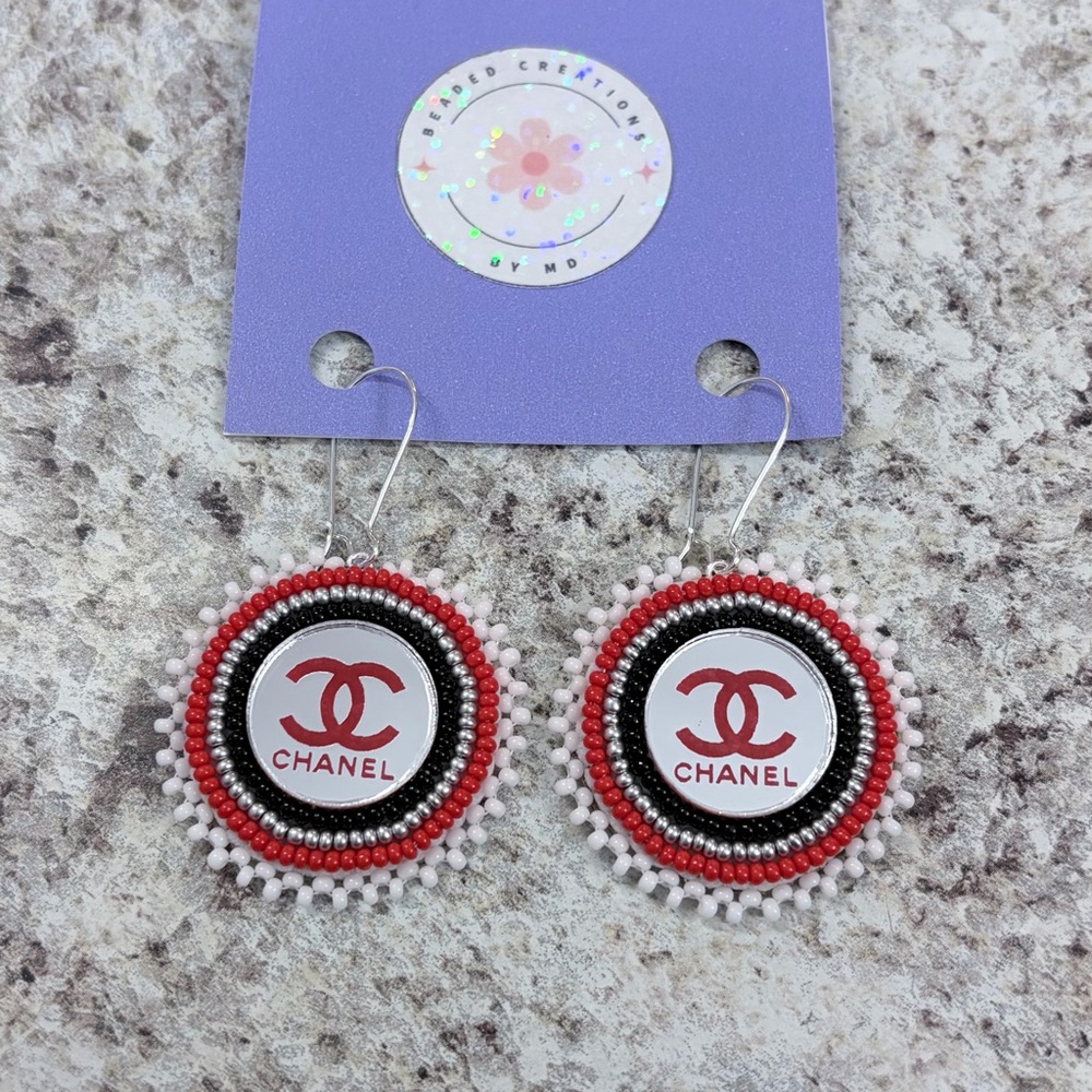 Handmade Beaded Statement Earrings